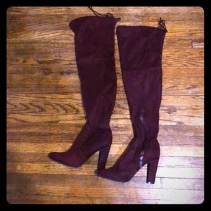Maroon knee high boots size 7! Brand new!
